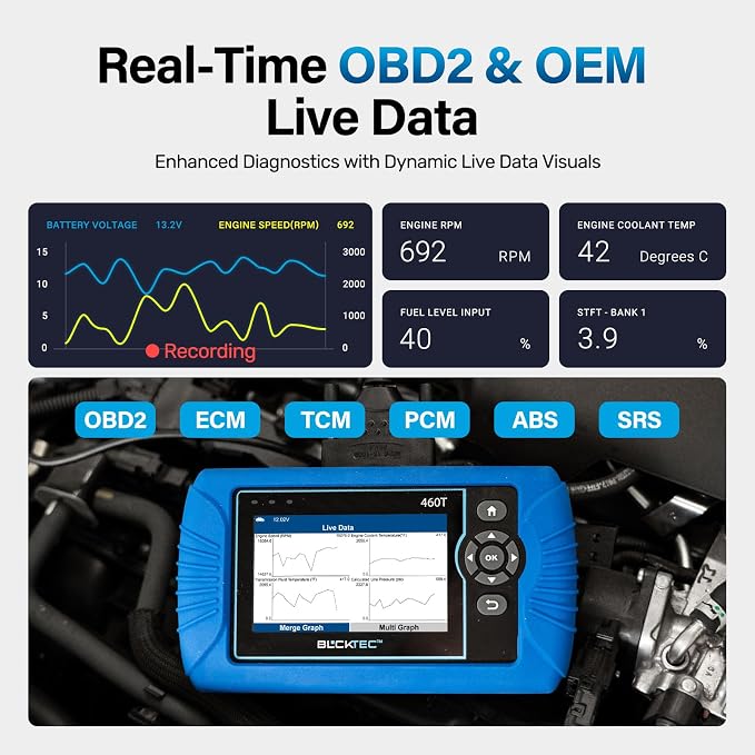 BLCKTEC 460T OBD2 Scanner Car Code Reader Engine ABS SRS Transmission - Image 5