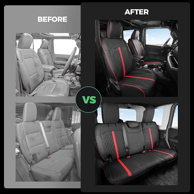 for Jeep Wrangler Seat Covers 4Door JL 2018 2019 2020 2021 2022 2023 2024 2025 - Image 6