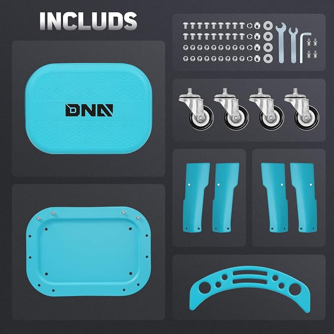 DNA MOTORING Removable Rolling Garage Stool - Image 3