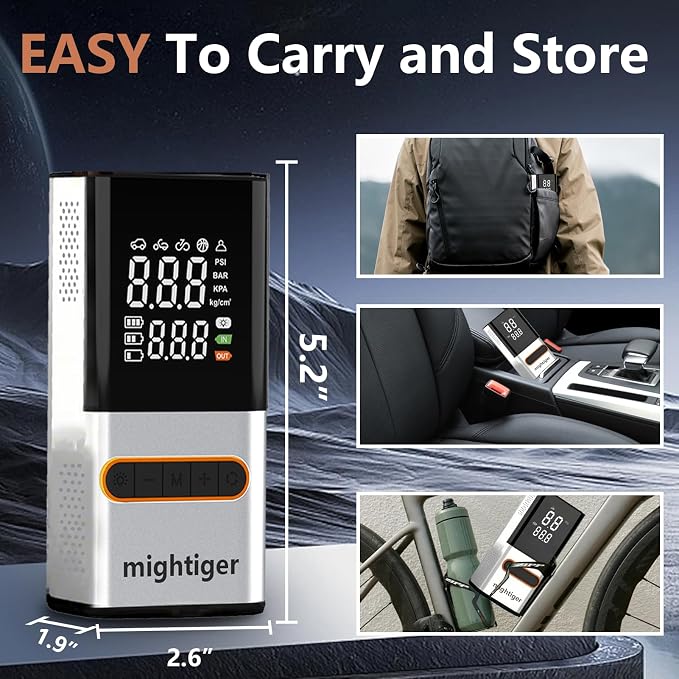 Tire Inflator Portable Air Compressor Cordless Mini Automatic Air Pump - Image 9