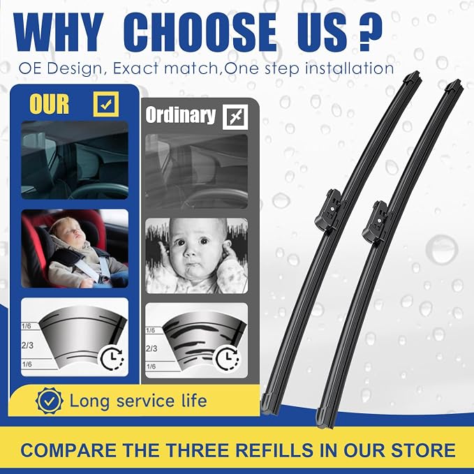 3 Wipers Factory Replacement For 2018-2022 2023 BMW X3/2019-2022 2023 BMW X4 - Image 2