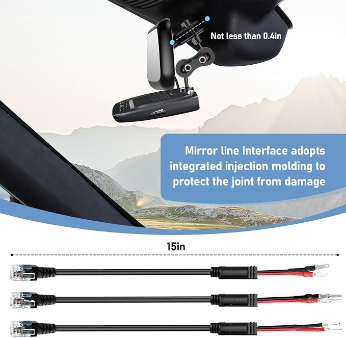 Radar Detector Mount, Rearview Mirror Rod Radar Mounting Bracket+Rearview - Image 3