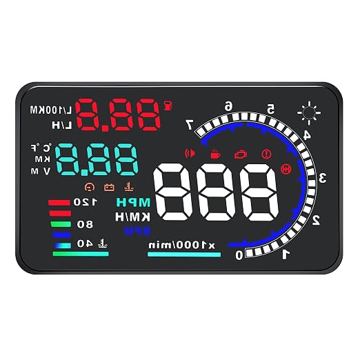 KAOLALI A8 HUD Display 5.5" Dash Screen Projector OBD2 Auto Gauge RPM MPH by KAOLALI