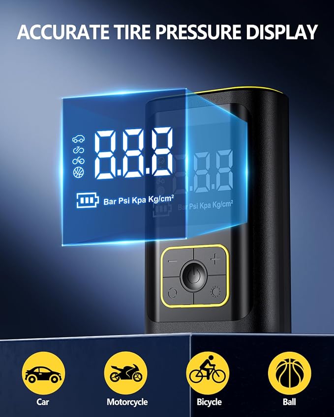 GEARGO Portable Tire Inflator Air Compressor 150PSI Cordless Air Pump - Image 7