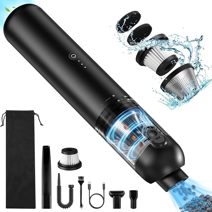 Handheld Vacuum Cordless, 16000pa Car Vacuum Cleaner High Power, 2 Speed Modes by Ssoiew