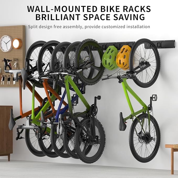 Bike Storage Rack 48Inch for 6 Bikes + 5 Helmets, 500lbs Capacity, Heavy Duty - Image 7