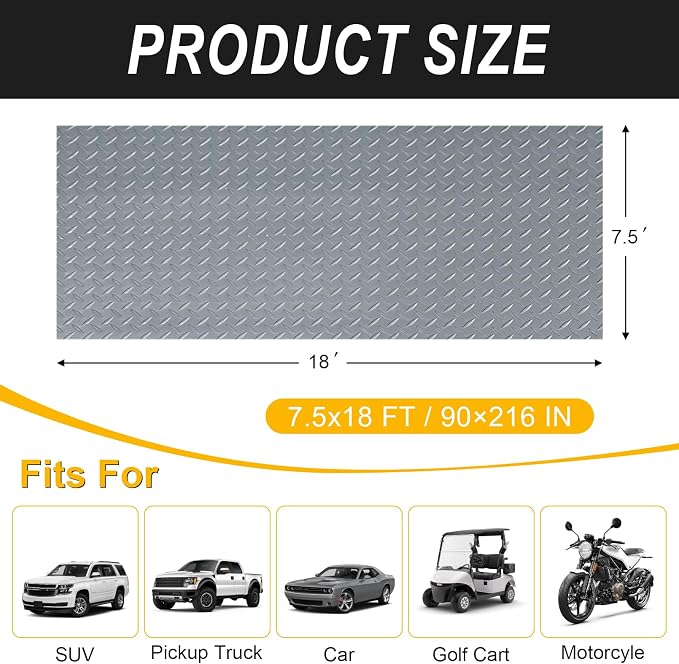 7.5x18 FT Garage Floor Mat, Flooring Roll - Image 2
