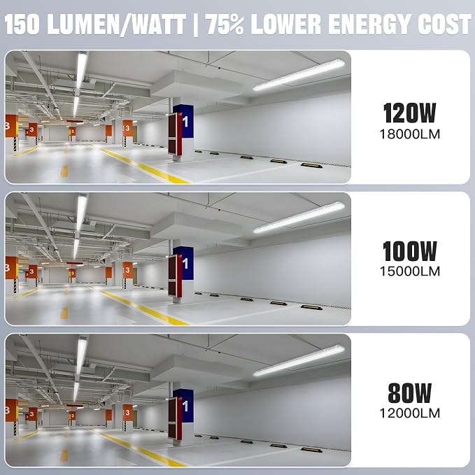 JTT 8FT LED Vapor Tight Light 120/100/80W Tunable, 18000lm LED Vapor Proof - Image 6