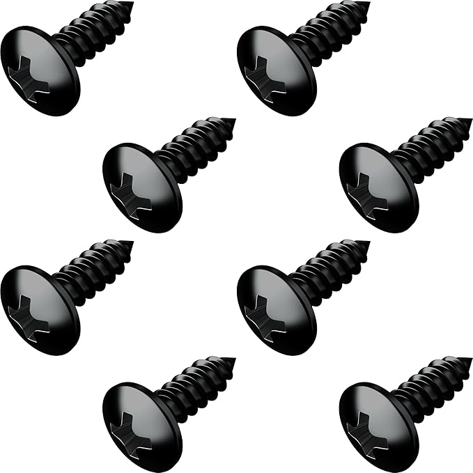 Black Oxide Stainless Steel License Plate Screws by PrimeAve