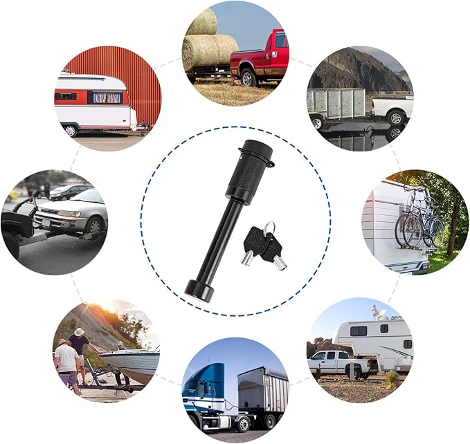 METOWARE Trailer Hitch Locks Receiver Lock Keyed Alike Fits Class III IV 2" - Image 4