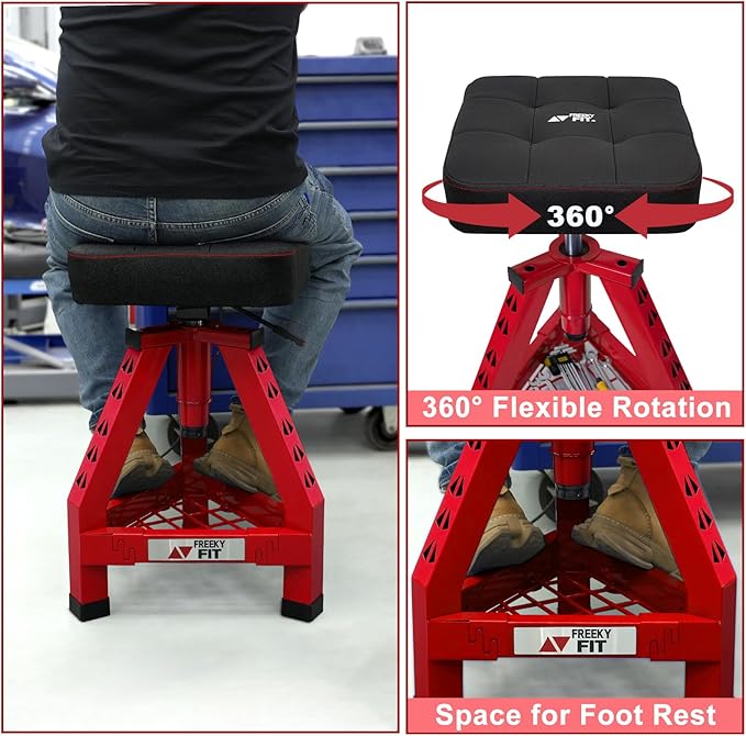 Adjustable Shop Stool, Garage Mechanic Stool Chair, Work Seat - Image 6