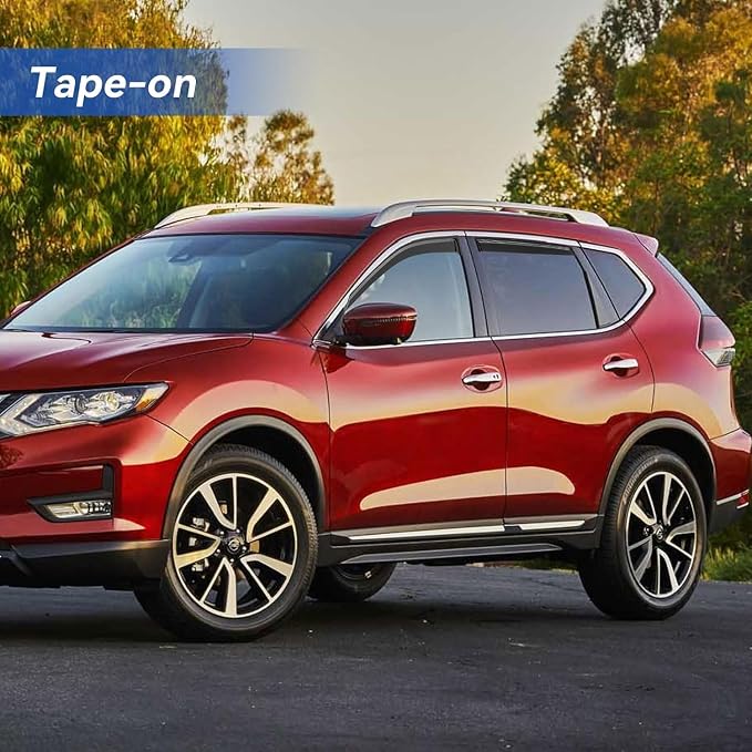 Window Visors Rain Guards for Nissan Rogue S SV SL 2014-2020, Out-Channel - Image 3