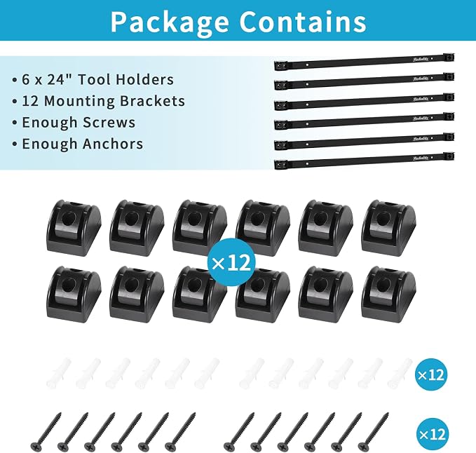 6 Pieces 24" Magnetic Tool Holder Strip, Metal Tool Organizer Rack - Image 7