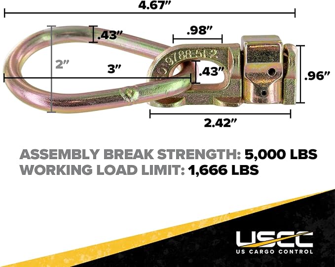 US Cargo Control Double Stud L Track Fitting - Image 2