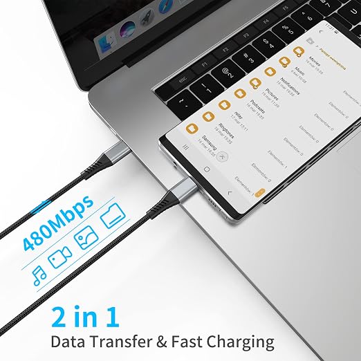 6 inch Braided USB C to C Charger Cable - Image 3