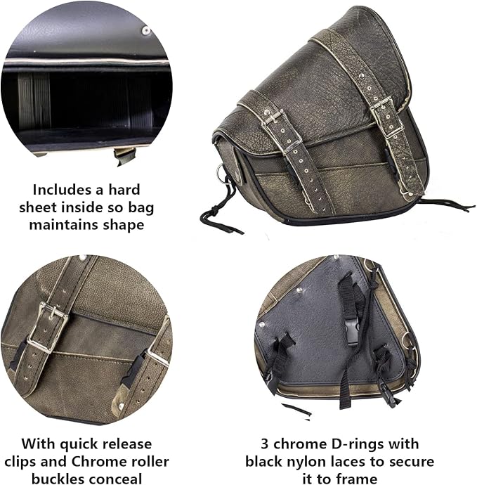GARGOYLE BELLS Premium Naked Leather Swing Arm Bag - Image 2