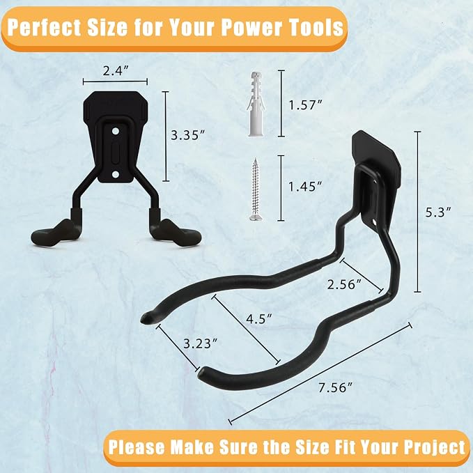 Power Tool Hanger, Weedeater Rack, Garage Wall Hooks, String Trimmer Hanger - Image 2