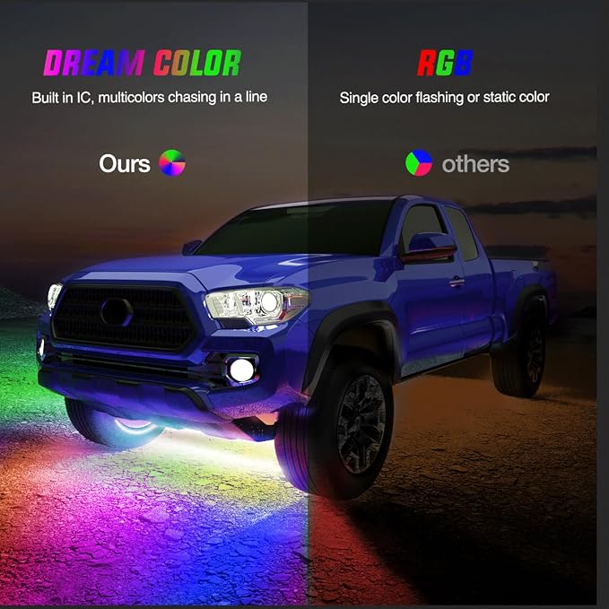 Nilight 6Pcs Car Underglow Neon Accent Strip Lights 300 LEDs Multi Color RGB-IC - Image 5
