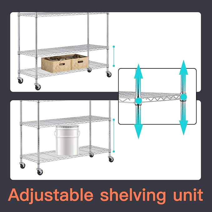 48" D×18" W×82" H Wire Shelving Unit Metal Shelf - Image 4