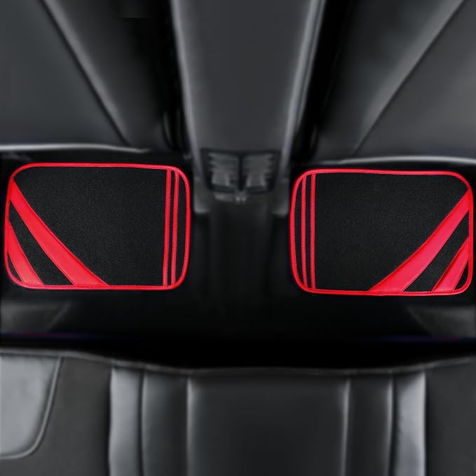 CAR PASS Red Edge Leather Car Floor Mats, Universal Waterproof Car Mats - Image 4
