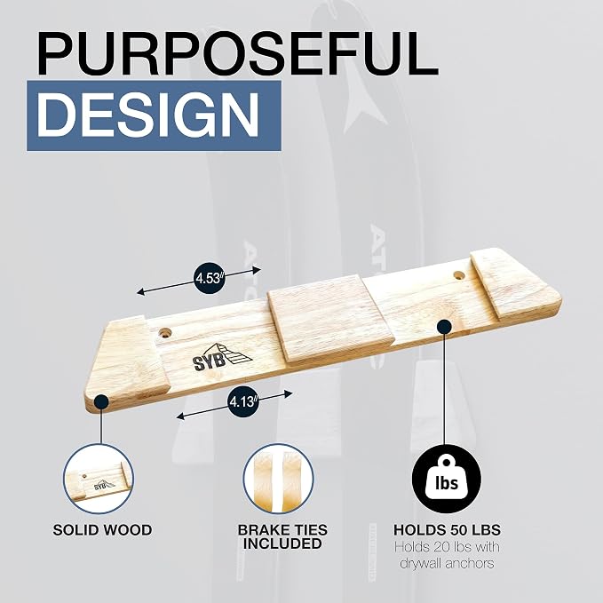 StoreYourBoard Minimalist Wood Ski Rack – Vertical Ski Storage Holder - Image 2