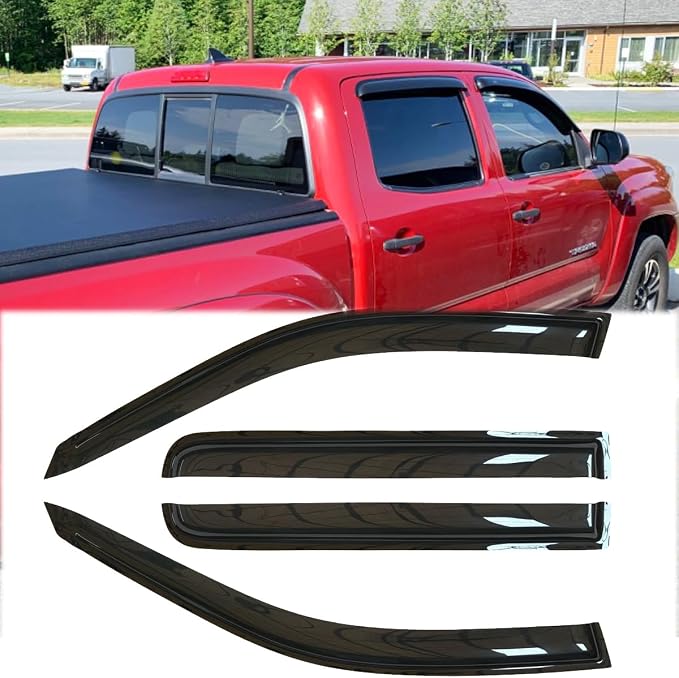 4pcs Outside Mount Style Window Rain Guards Durable Side Window Wind Deflectors - Image 2