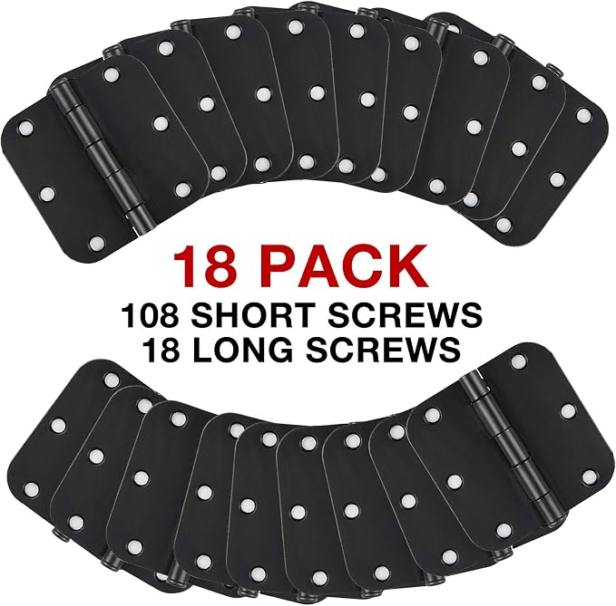 18 Pack Matte Black Door Hinges 3.5 x 3.5 Inch Interior 3 1/2 Inch Door Hinges - Image 6