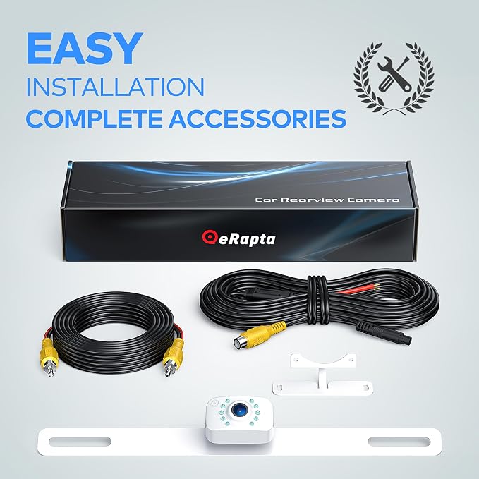 HD eRapta ERT02 Backup Camera Rear View License Plate Reverse Camera Universal - Image 7