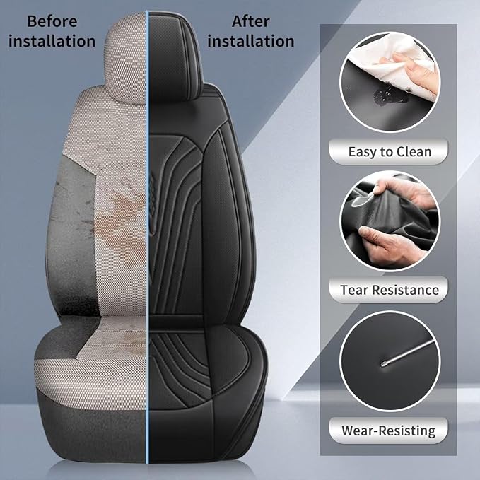 2 Front Car Seat Cover Fit for Toyota Camry 2012-2024 2025 Faux Leather - Image 6