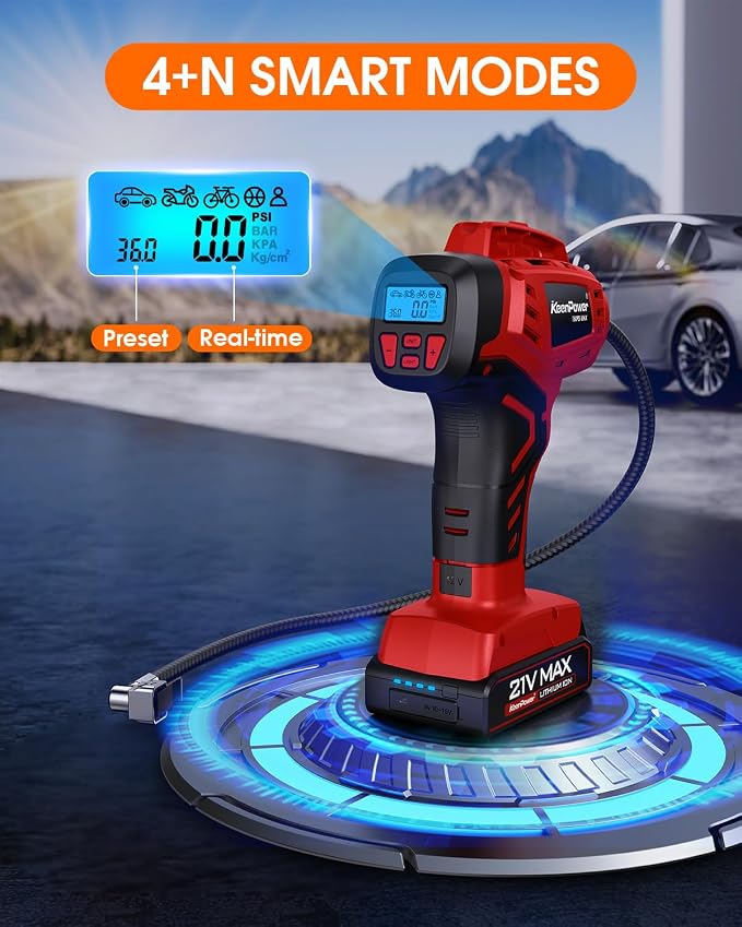 Digital Cordless Tire Inflator Portable Air Compressor Automatic 160PSI w/Gauge - Image 8