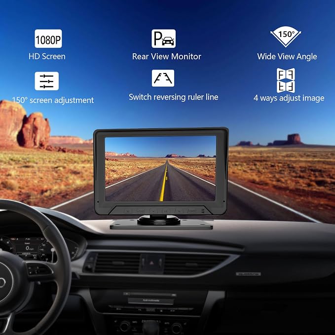 7inch Monitor with IP69 Waterproof Night Vision Backup Camera Easy to Install - Image 2