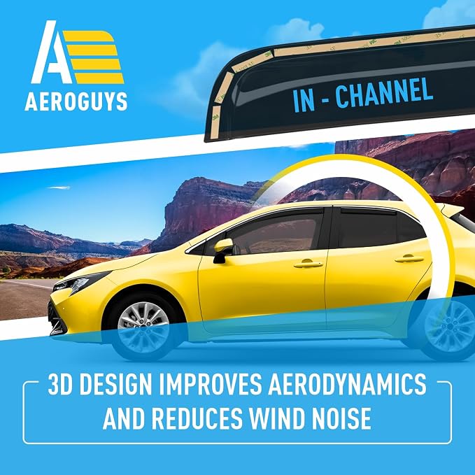 Extra Durable Window Deflectors in-Channel Window Visors Rain Guards Fit - Image 5