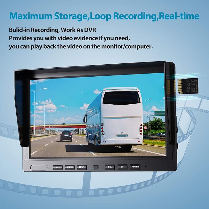 Fookoo Ⅱ 10" 1080P Wired Backup Camera System Kit - Image 5