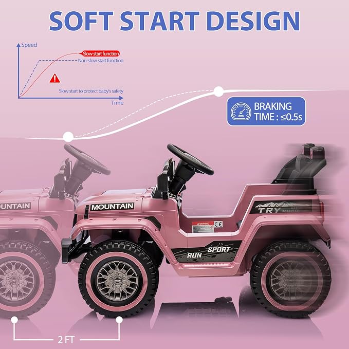 12V Kids Ride on Truck Car, 4 Wheeler Electric Vehicles - Image 6