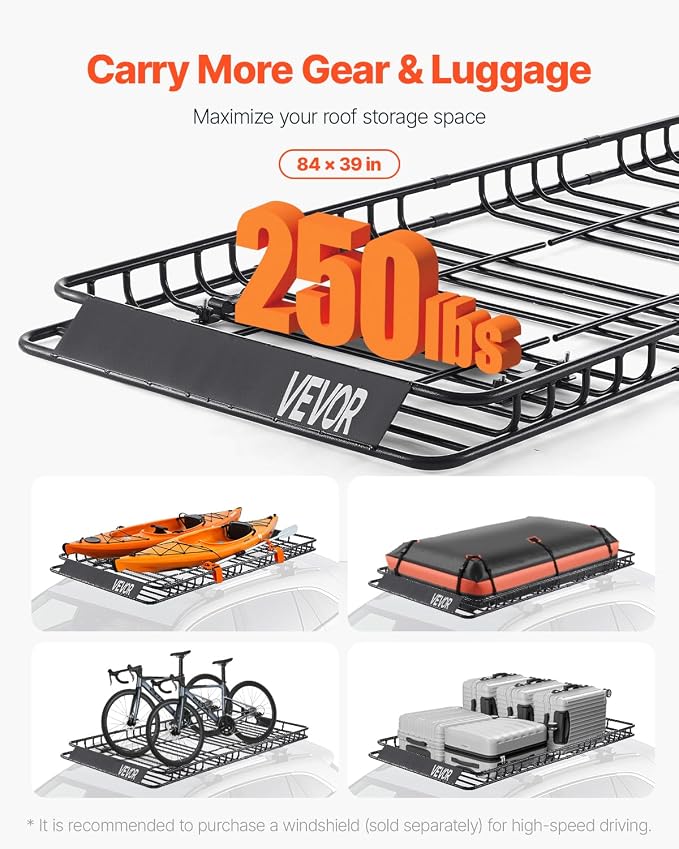 VEVOR Roof Rack Basket, Universal Rooftop Cargo Carrier - Image 2