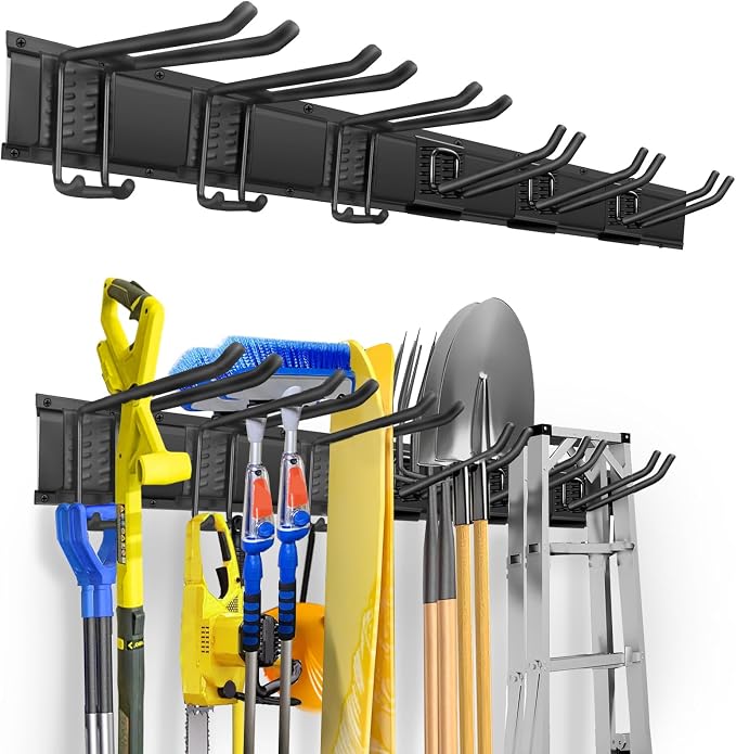 Garden Tool Organizer Wall Mount, Heavy Duty 48 Inches Garage Organization and by Unknown