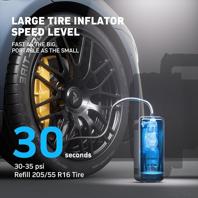 MotorX Tire Inflator Portable Air Compressor 2nd Generation, Large Tire - Image 2