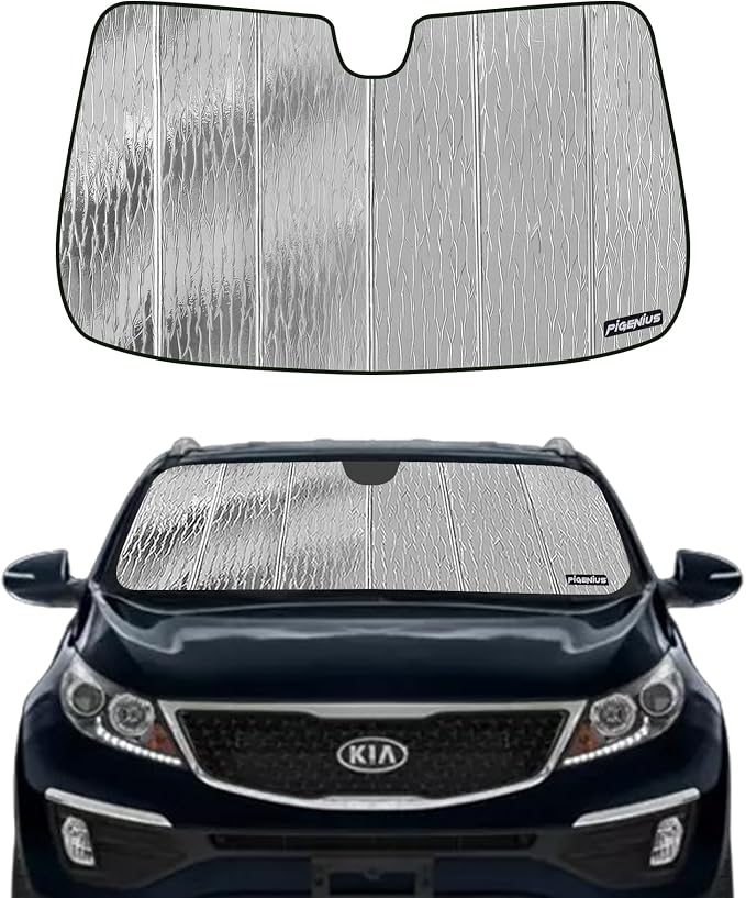 Windshield Sun Shade for Kia Sportage 2011-2016, Front Window Sunshade Shield by Pigenius