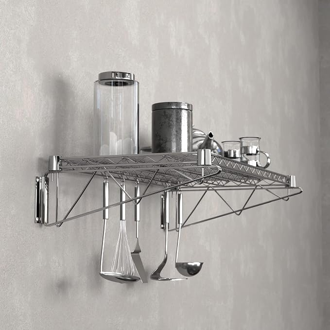 18" x 36" Chrome Wire Wall Mount Shelf - Image 5