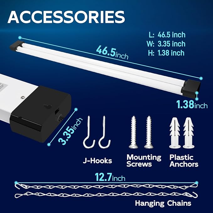 hykolity 5000K LED Shop Light Linkable, 4FT Daylight 42W LED Ceiling Lights - Image 6