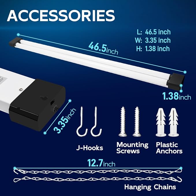 hykolity 4 Pack 4FT Linkable LED Shop Light - Image 6