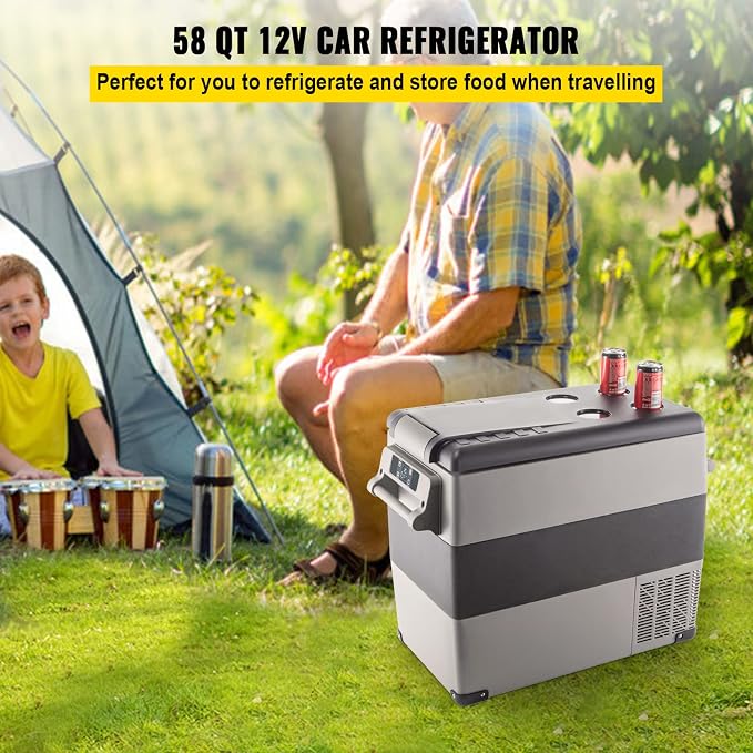 VEVOR CF55 12 Volt 58 Qt Refrigerator, Dual Zone Portable Compressor 12/24V DC - Image 2