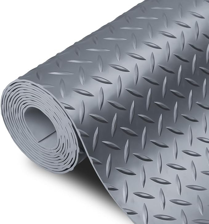 SEAL 5 x 20 Ft Premium Garage Floor Mat, Solid 2.8mm Thick Gray Commercial by SEAL