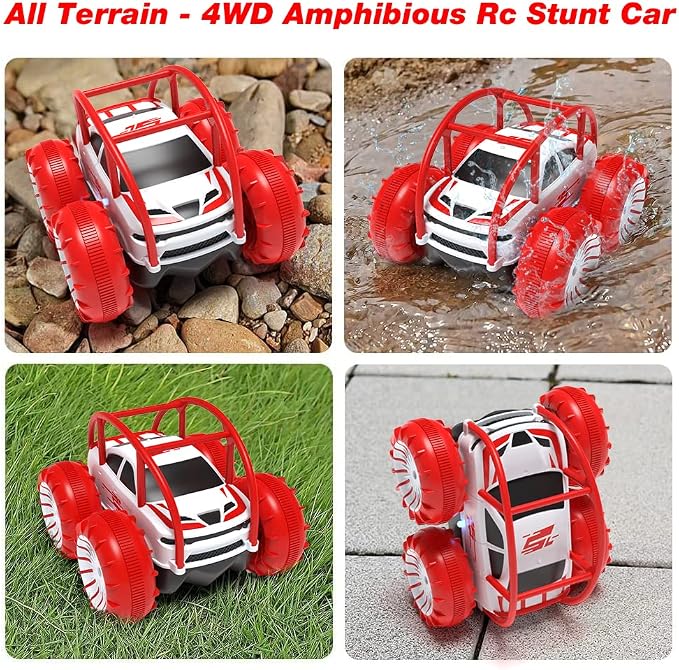 MaxTronic Amphibious Remote Control Car, Rechargeable RC Cars Toy 360° Flips - Image 3