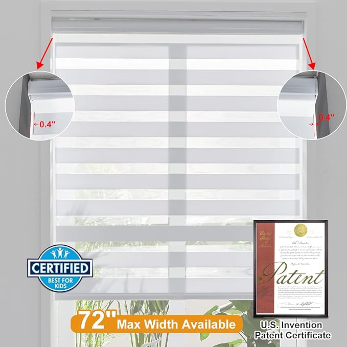 Persilux Cordless Zebra Blinds for Windows Free-Stop Window Shades Dual Layer - Image 4