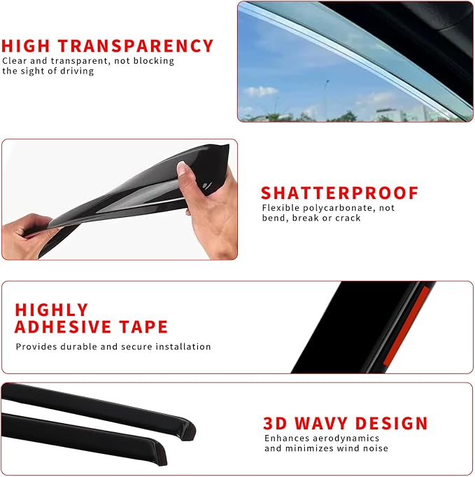 in Channel Window Visors for Ford Explorer 2020 2021 2022 2023 2024 2025 - Image 4
