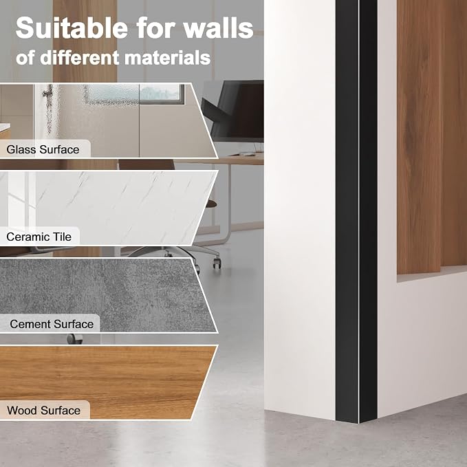 4PCS 45" Black Metal Corner Protectors, Aluminum Self Adhesive Corner Guards - Image 6