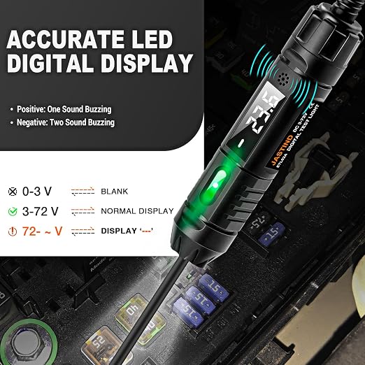 Heavy Duty 3-72V Digital LED Automotive Test Light, Circuit Tester - Image 4