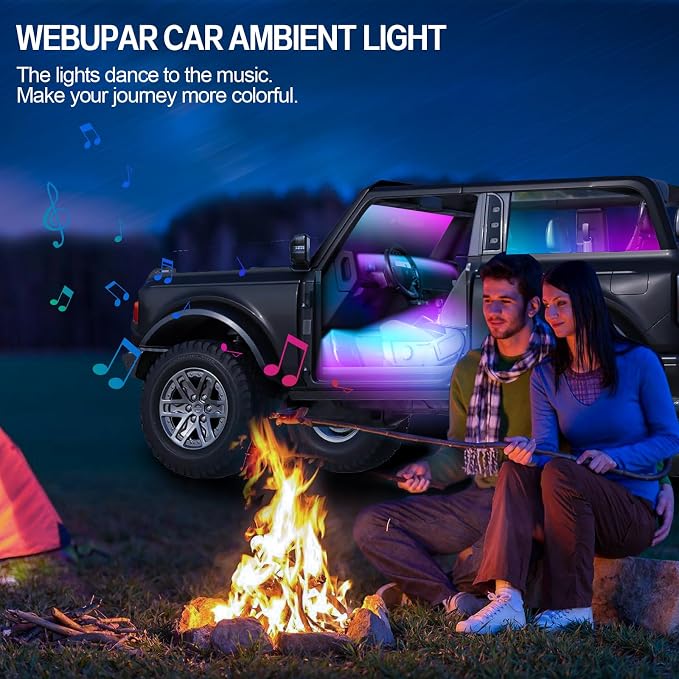WEBUPAR Dreamcolor Acrylic Interior Car Lights, 10 in 1 LED Strip Lights - Image 6