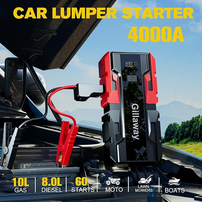 001B 4000A Car Jump Starter, Jump Starter Battery Pack - Image 2